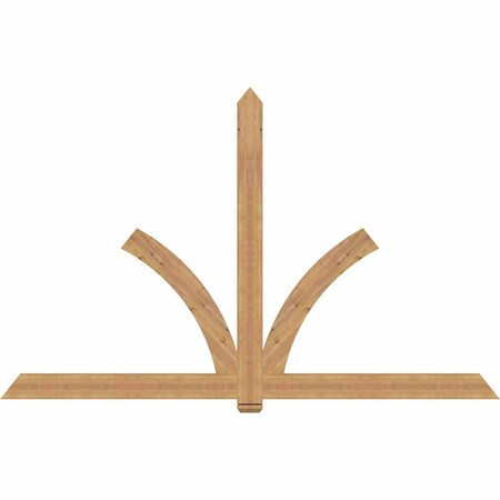 Ekena Millwork Redmond Timber Gable Bracket, Western Red Cedar, 108"W x 68"H x 1 1/2"D x 5 1/2"F, 15/12 Pitch GBW108X68X0206RED00SWR